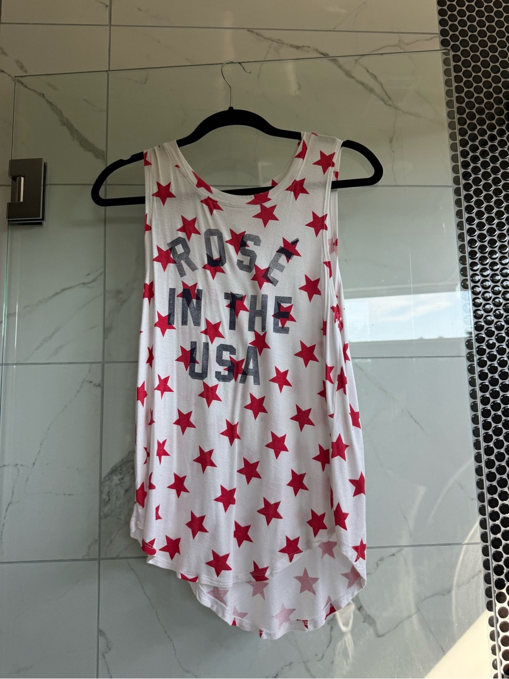 Grayson Threads White Tank with Red Star Print
